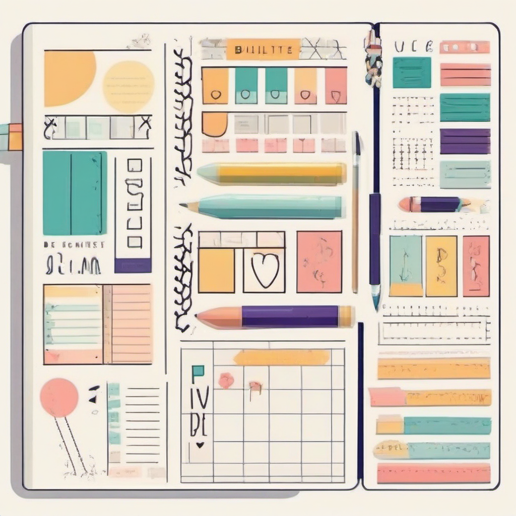 Minimalist bullet journal supplies under $25 including dot grid notebook and single black pen on wooden desk
